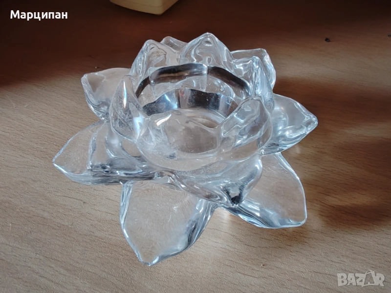 Стъклен свещник, снимка 1