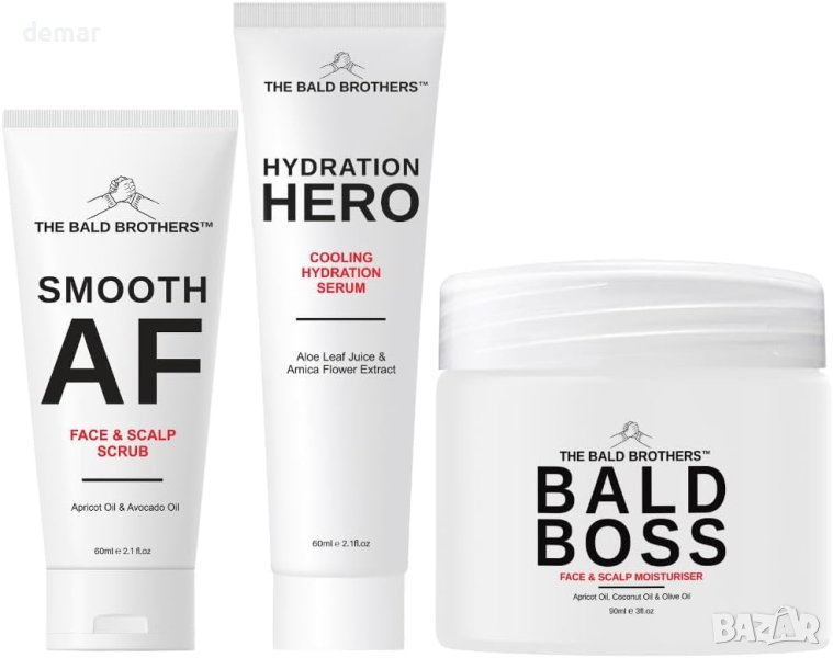  Комплект грижа за плешива глава за мъже 3 части The Bald Brothers, снимка 1