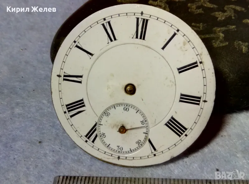 МЕХАНИЗЪМ от РЯДЪК СТАР ШВЕЙЦАРСКИ ДЖОБЕН ЧАСОВНИК с ПОРЦЕЛАНОВ РИМСКИ ЦИФЕРБЛАТ 25772, снимка 1