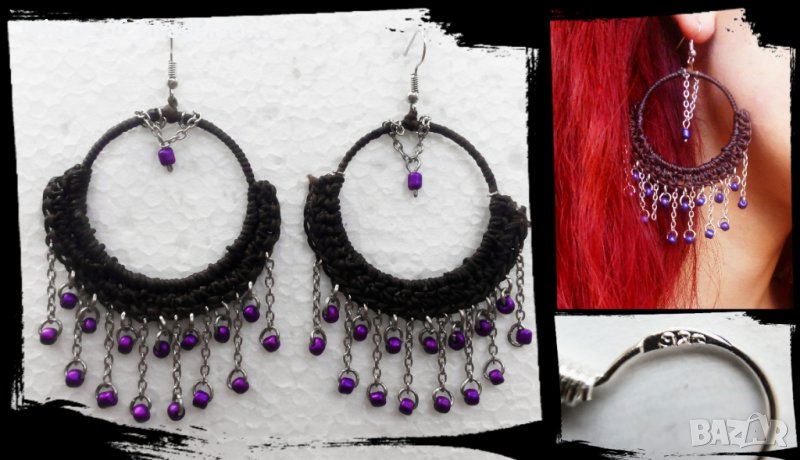 ! РАЗПРОДАЖДБА ! - Обеци ръчна изработка със сребро 925, снимка 1