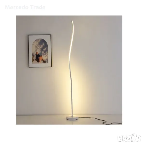 Декоративна LED лампа Mercado Trade, Алумин, Бял, 140см., 28W, снимка 1