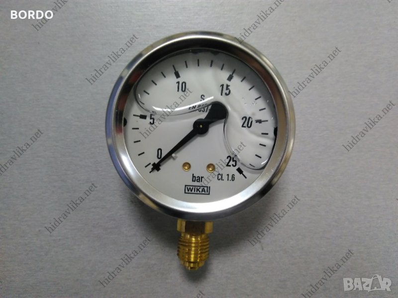 Манометър с глицерин WIKA - Ф63/0-25 bar (радиален), снимка 1