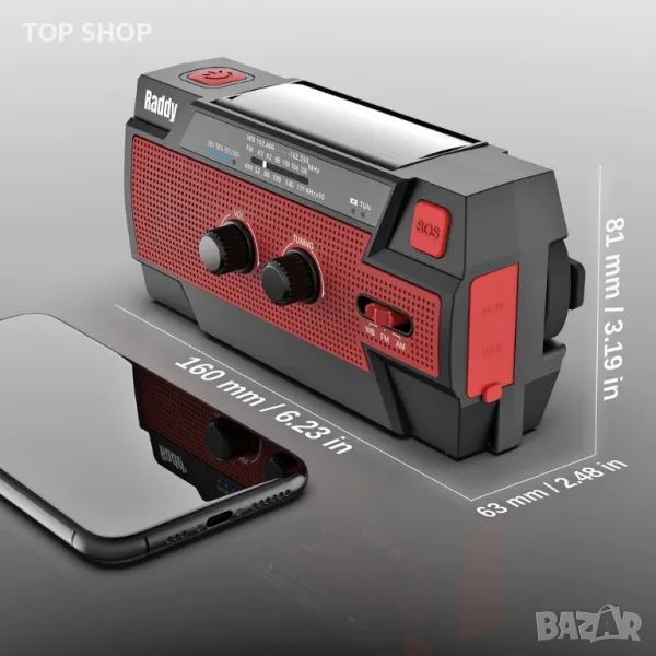 SW3 РАДИО ЗА ОЦЕЛЯВАНЕ ПРИ СПЕШНИ СЛУЧАИ | 5000MAH | РЪЧНА МАНИВЕЛА, снимка 1