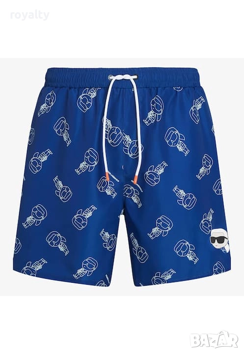 Karl Lagerfeld Оригинален Мъжки Бански, 100% Полиестер, M, Син, снимка 1