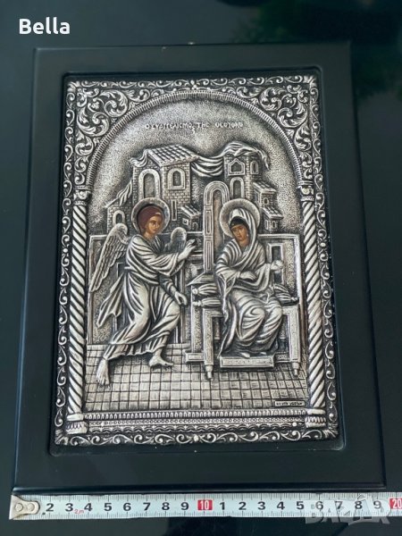 Гръцка сребърна икона , снимка 1