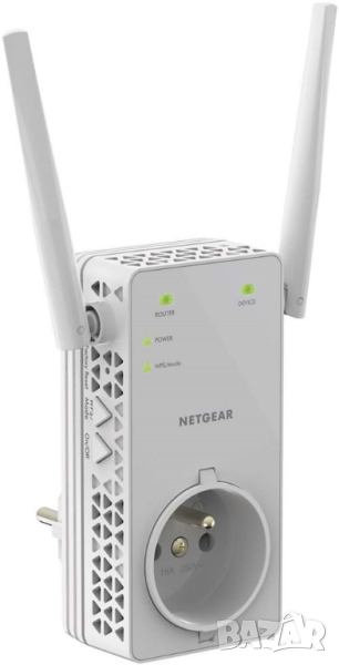 Разширител на обхват Wi-Fi NetGear EX6130-100PES, двулентов, AC 1200, 802.11 ac, бял, снимка 1