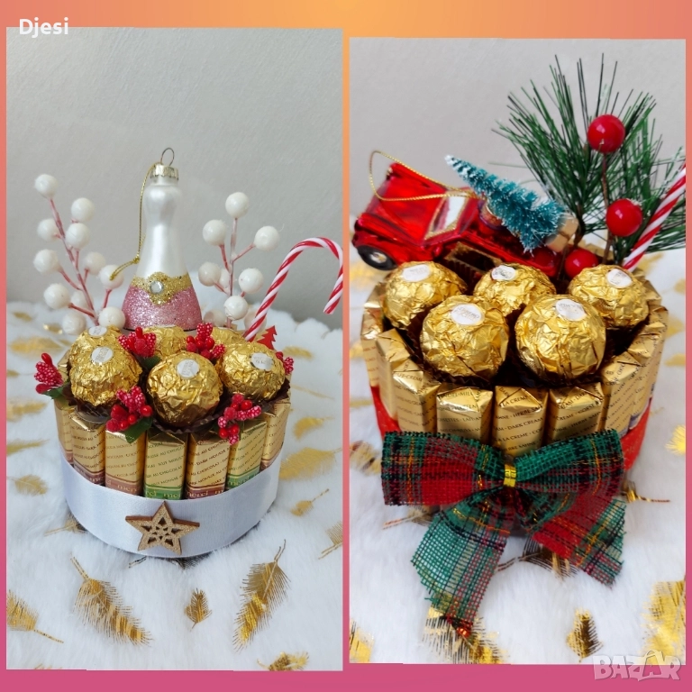 Коледни аранжировки с бонбони, снимка 1