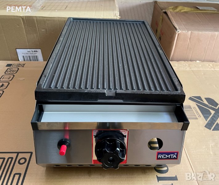 Професионална Газова Скара чугунена плоча Оребрена , 31х57 Cм, снимка 1