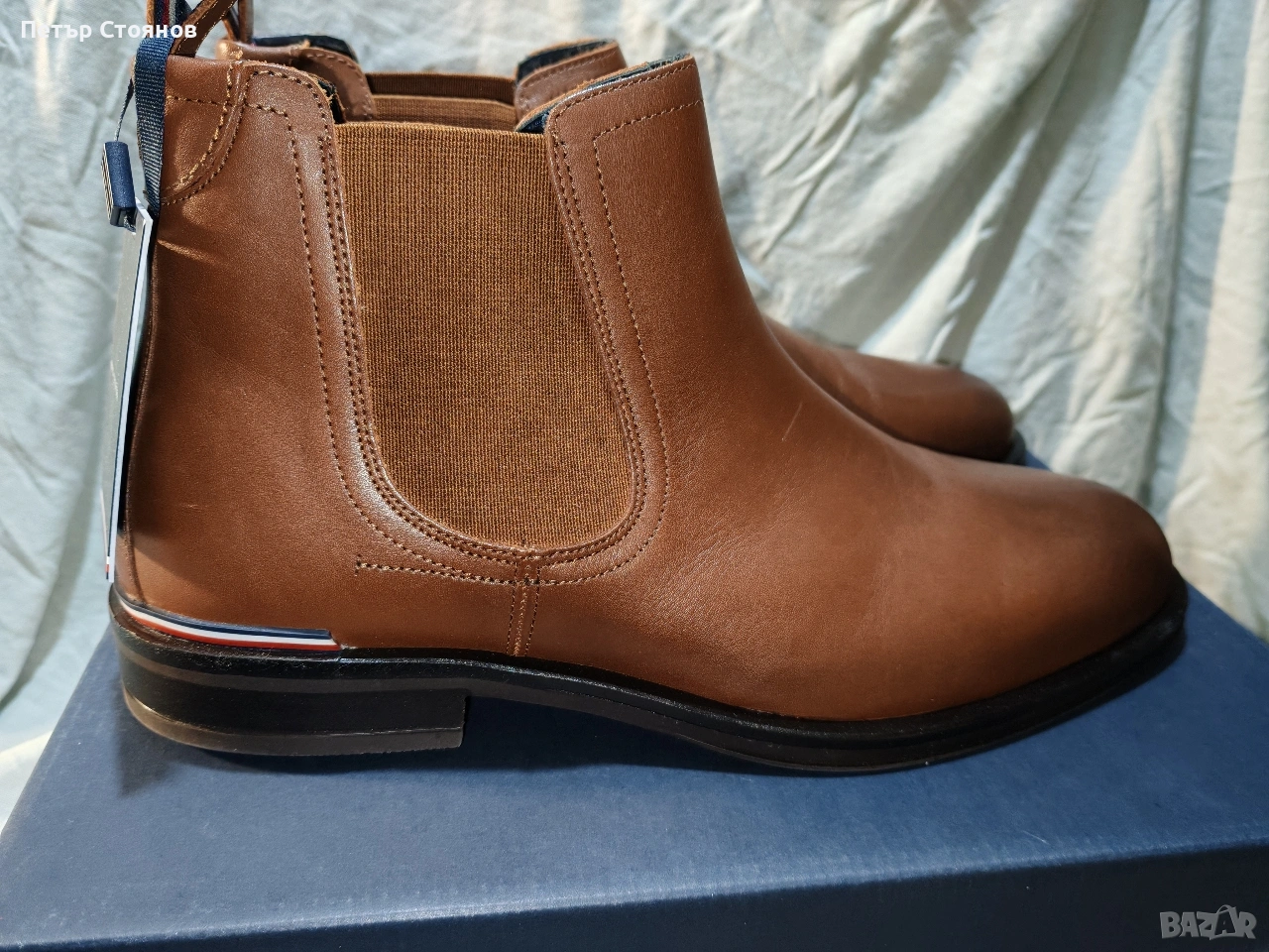 Стилни мъжки кларкове от естествена кожа TOMMY HILFIGER №43, снимка 1