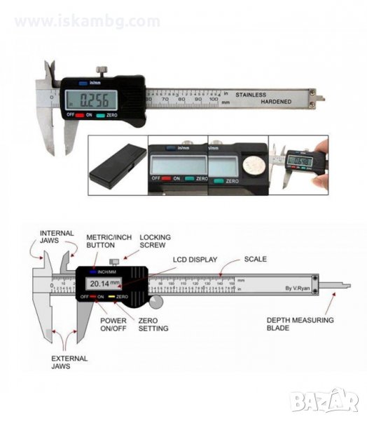 ЕЛЕКТРОНЕН ШУБЛЕР С LCD ДИСПЛЕЙ 150ММ. - код 0116 , снимка 1