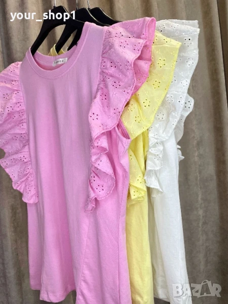 3 цвята памучен потник с къдрили / къдрици , снимка 1