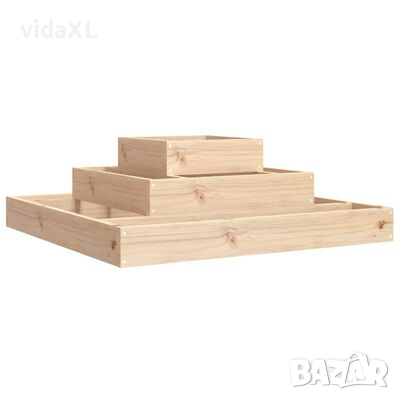 vidaXL Плантер, 80x80x27 см, борово дърво масив(SKU:823864, снимка 1