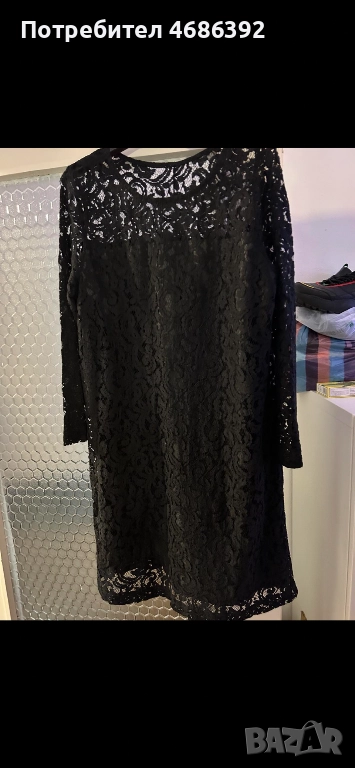 Рокля sisly черна дантела, снимка 1