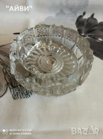 Кристален пепелник и купа за лед, снимка 7 - Аксесоари за кухня - 50195683