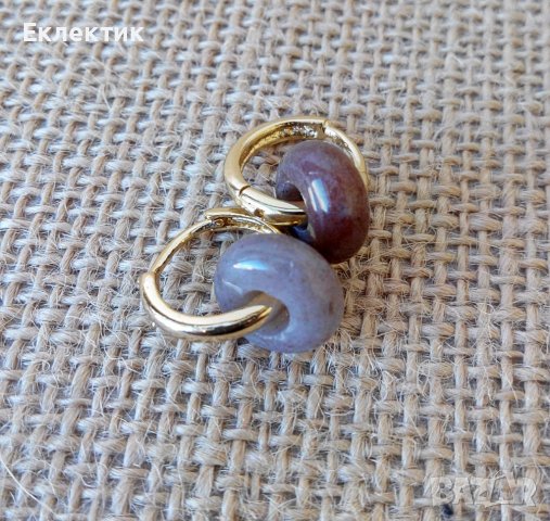 Обеци халки с полускъпоценни камъни, снимка 7 - Обеци - 38063617