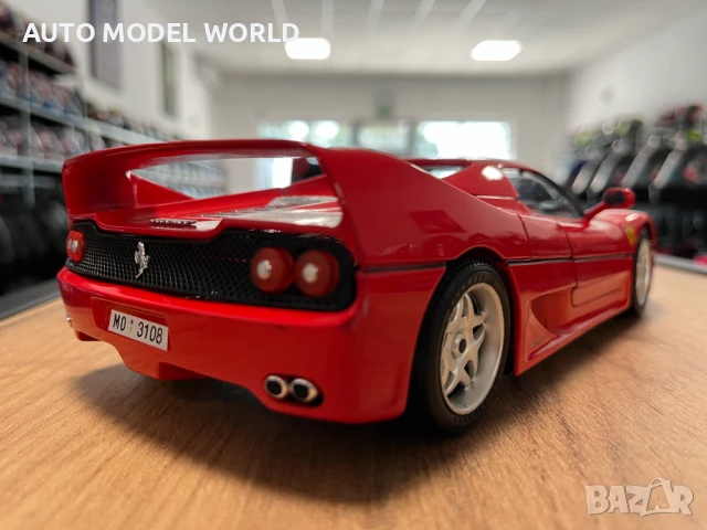 Рядък модел метална колекционерска количка FERRARI F50 1:18 мащаб, снимка 3 - Колекции - 50988478