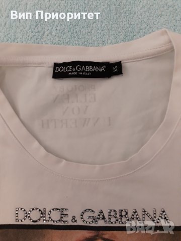  Бяла тениска DOLCE & GABBANA с Дженифър Лопес , италианска, снимка 3 - Тениски - 37249777