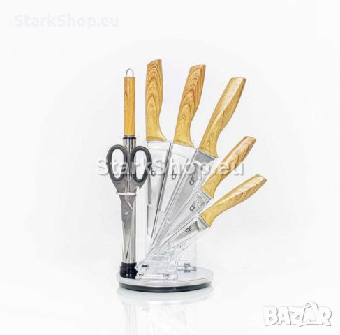  Професионален комплект ножове 8 части с поставка, снимка 2 - Аксесоари за кухня - 39972012