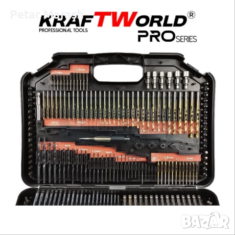 Комплект битове и свредла kraftworld – 246 части в куфар | HSS + дърво + зидария, снимка 4 - Други инструменти - 52303719