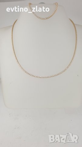Златно колие и гривна Диамантена серия, снимка 3 - Колиета, медальони, синджири - 38127874