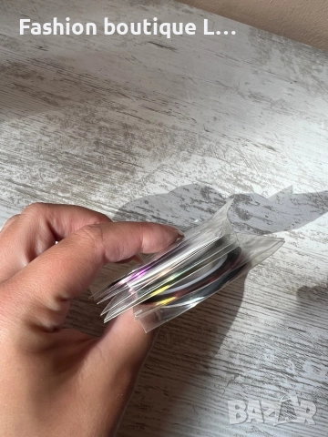 Комплект от 10 броя цветно тиксо тип лента за маникюр на ноктите ❤️, снимка 6 - Комплекти и лотове - 52352669