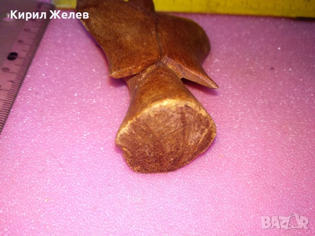 АРХАНГЕЛ АНГЕЛ СТАРА ДЪРВЕНА ФИГУРКА АРТ ДЪРВОРЕЗБА МАЙСТОРСКА ИЗРАБОТКА СТАТУЕТКА 35263, снимка 9 - Статуетки - 44187271