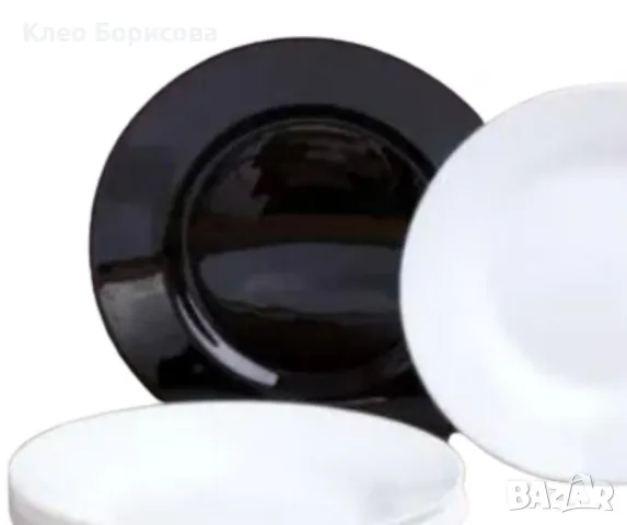 Черно-бял сервиз за хранене от 19 части Luminarc Lea Black & White, снимка 2 - Сервизи - 49022073