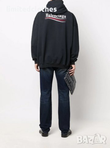 BALENCIAGA Political Campaign Destroyed Logo Oversized Мъжко / Дамско Горнище Суичър XXS (M), снимка 4 - Суичъри - 37901351