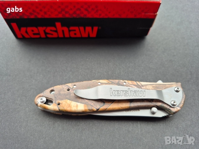 Сгъваем джобен нож Kershaw Leek Camo Assisted Flipper KS1660, снимка 4 - Ножове - 52307264