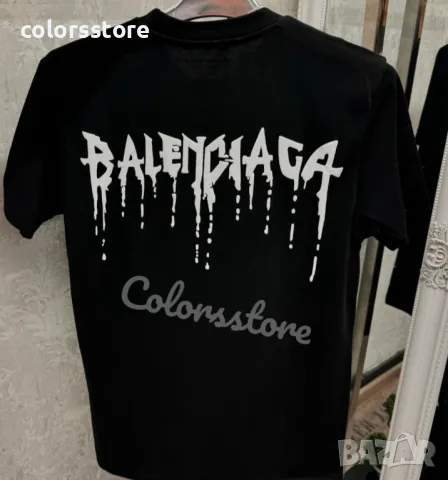Мъжка Черна тениска Balenciaga-BR33e, снимка 2 - Тениски - 46955578