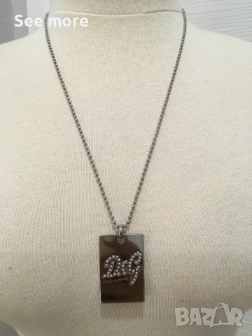 D&G Dolce & Gabbana Rhinestone Dog Tag колие унисекс, снимка 8 - Колиета, медальони, синджири - 56076259