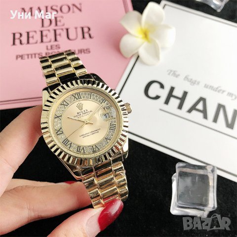 Луксозен дамски ръчен часовник Rolex, стилен Ролекс , водоустойчив, снимка 6 - Дамски - 37074456