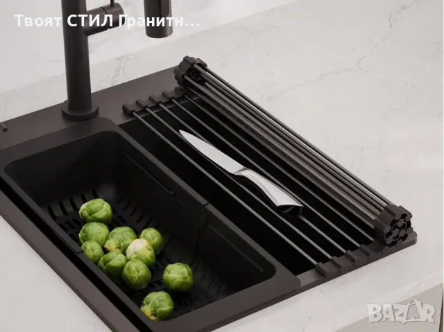 -31% Супер Промо Черна кухненска мивка от гранит Рига 45 XL 430 x 500