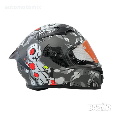 Каска за мотор WLT Matt Grey 4