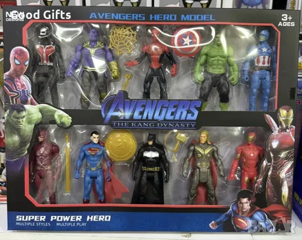 Комплект 10 фигурки с оръжия Avengers Spiderman, Непобедимите