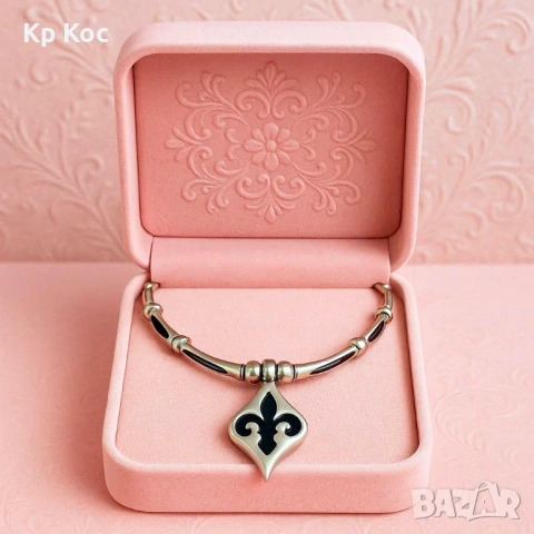 💎 Елегантно дизайнерско колие с орнамент, снимка 3 - Колиета, медальони, синджири - 54216113