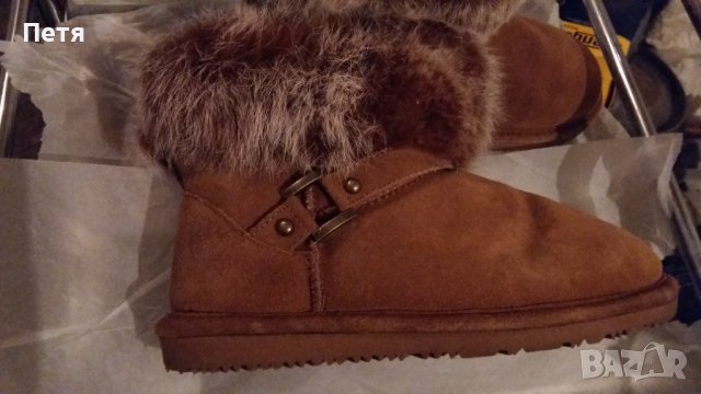 Боти NICE BAY с естествен косъм, снимка 2 - Дамски боти - 39466965