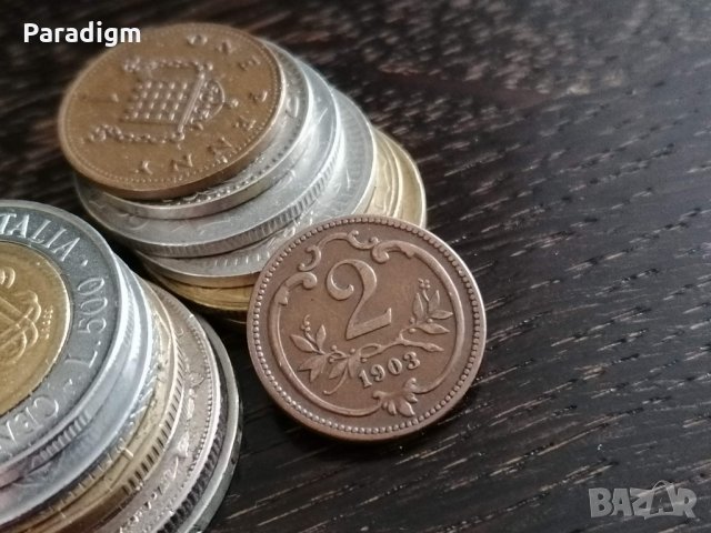 Монета - Австро-Унгария - 2 хелера | 1903г.