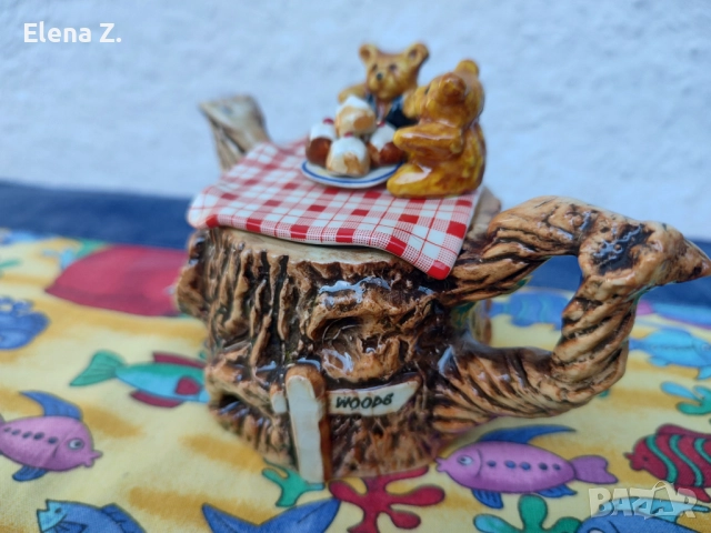 Симпатичен винтидж чайник с мечета Paul Cardew, снимка 4 - Колекции - 52344618