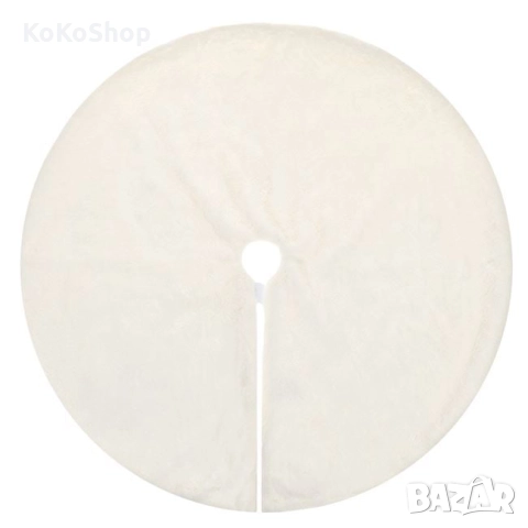 Килимче за елха-60 см./бяло килимче за елха/плюшено килимче за елха, снимка 2 - Декорация за дома - 52444352