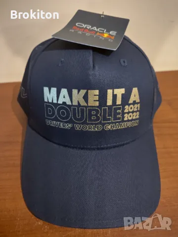 Red Bull RACING Verstappen F1 шампионска Шапка, тъмносиня, снимка 4 - Шапки - 48280298