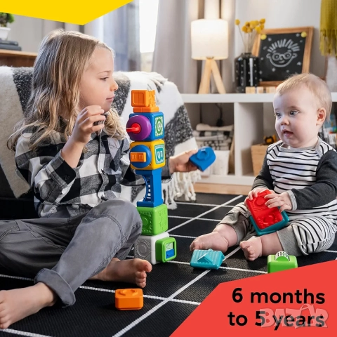 Активна играчка Baby Einstein - Кубчета, Bridge & Learn, 15 части, снимка 10 - Образователни игри - 52214353