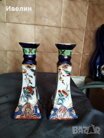 два порцеланови свещници-комплект, снимка 3 - Антикварни и старинни предмети - 30147461