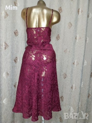 М/L Нощница с релефни цветя цвят бордо , снимка 2 - Нощници - 42669753