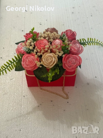 Кашпи със сапунени цветя, снимка 10 - Изкуствени цветя - 52663604