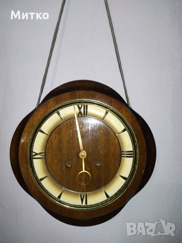 Стар немски механичен стенен часовник. Месечен с едно навиване., снимка 1 - Антикварни и старинни предмети - 32161430