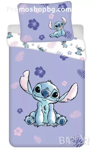 Спален комплект Лило и Стич, 100% памук, 2 части, 140x200 см, снимка 3 - Спално бельо - 47271559