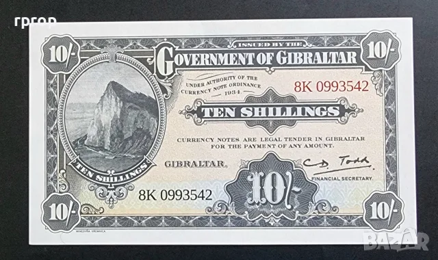 Гибралтар.
10 шилинга.
Юбилейна.
2018 година.
UNC.