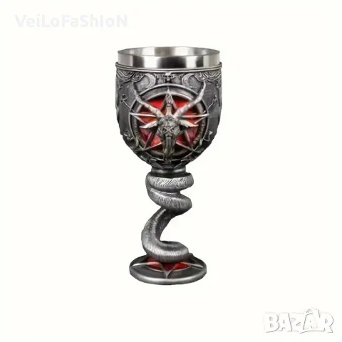 Нова 3D Чаша за Вино със Змия и Бафомет с пентаграм, снимка 5 - Декорация за дома - 49205154