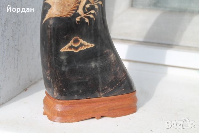 Два рога с резби , снимка 2 - Колекции - 38387450